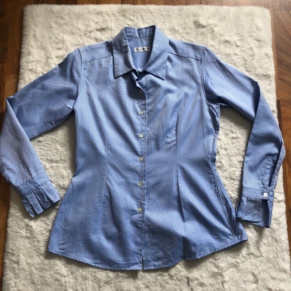 Jill McGowan Striped Button Down Shirt With Ruffle Cuffs Size XS - Picture 3 of 8